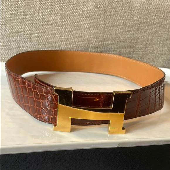 Hermes | Accessories | Hermes Large H Alligator Belt Sz 78